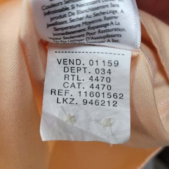 Eddie Bauer Button Down Shirt Men XL Peach Wrinkle & Stain Resistant 100% Cotton - Picture 10 of 13